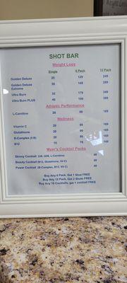 Current offerings and prices October 2025