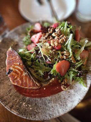 Strawberry Fields Salad with salmon