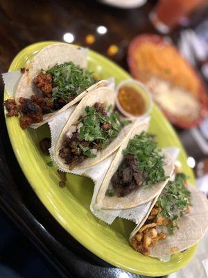 Street Tacos (Chorizo, Carne Asada, Beef Cheek, Chicken)