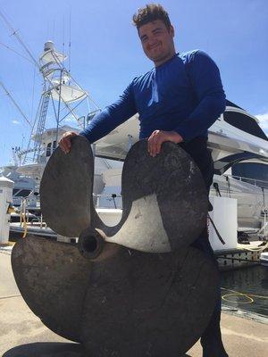 Along with bottom cleaning, we do Props - BIG and small