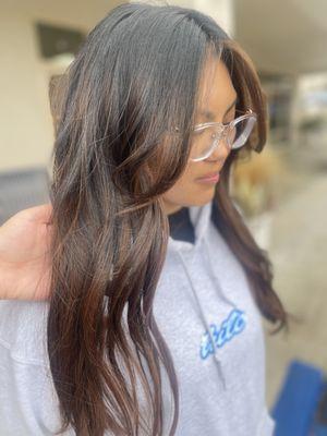 chocolate brown balayage