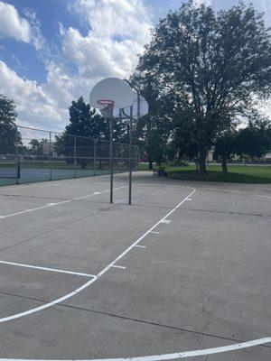 Basketball courts. Two half court sides.