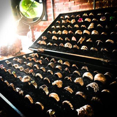 A selection of Vintage Sterling Silver Rings