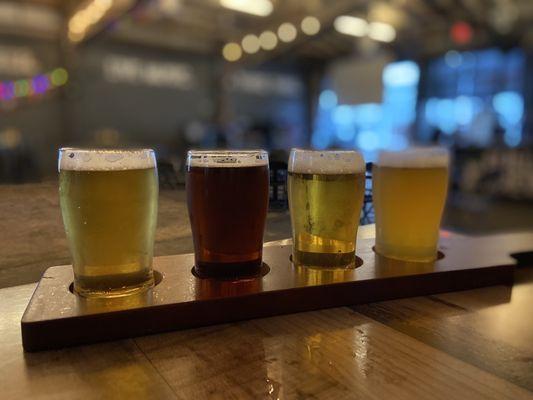 Four beer flight, around $11