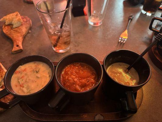 Many soups to choose from for your flight.