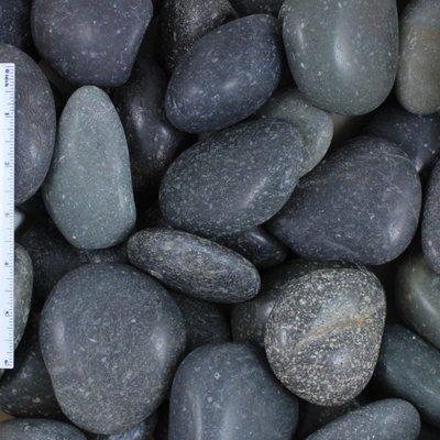 Polished Black Mexican Pebbles - Decorative Natural Stone available in 3 sizes 1/2-1", 1-2", 2-3"