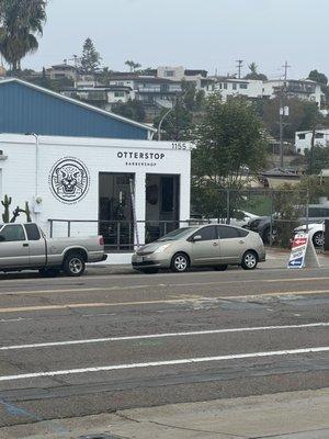 Outside from the street.