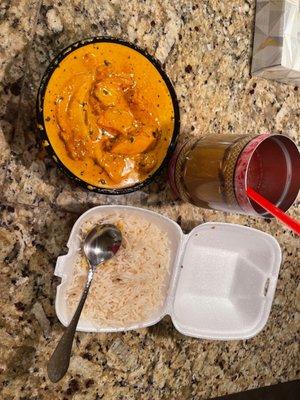Butter chicken and rice