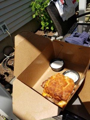 Brisket biscuit sandwich