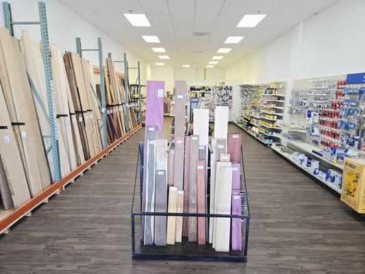 Over 60 domestic and exotic wood species -