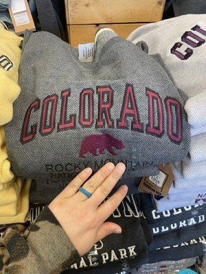 Waffle knit embroidered sweatshirts. Hard to find at other shops that were open before the summer season!