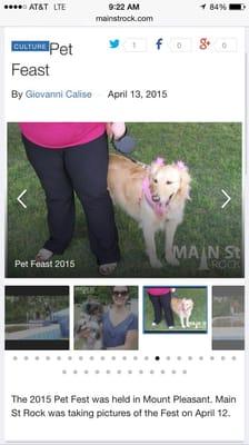 Elle and I before she went to go dock dive. Courtesy of mainstrock.com online magazine for taking the picture of us.