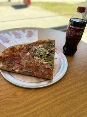lunch special 2 specialty slices and a drink for $11.99