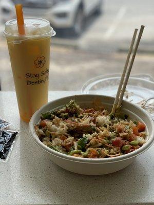 Poke and Mango Boba Tea