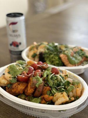 Shrimp and Salmon bowls