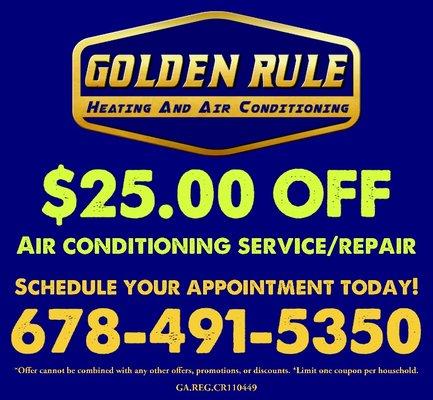 $25.00 OFF air conditioning repairs
