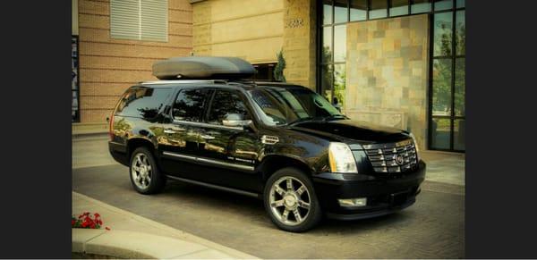 Our SUVs have roof mounted ski/cargo boxes