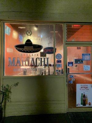 The restaurant entrance