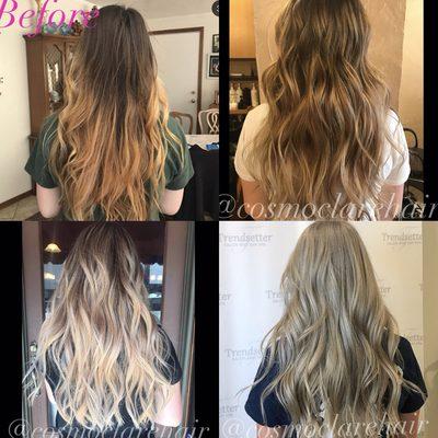 A process of lightening. Lightening devices may require multiple appointments to keep the integrity of your hair