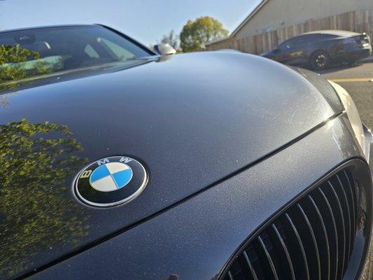 Hood has the original paint and the front bumper has the new paint