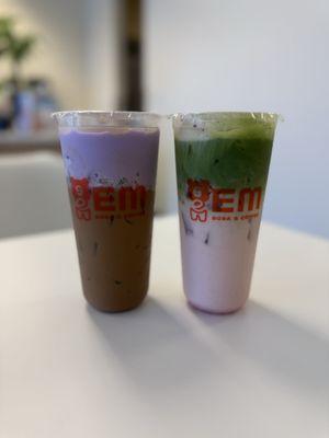 Ube Coffee & Strawberry Matcha Latte