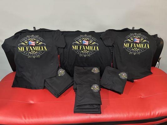 Shirts made for Mi Familia Restaurant in New London, CT