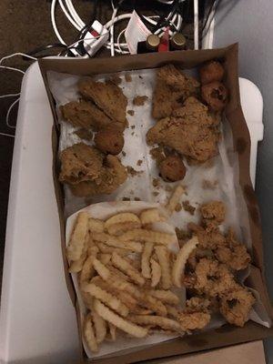 After we all made plates (7people) to your right is the "shrimp". Pissed I wasted $31 buck on nothing...