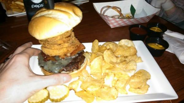 Black and blue burger. Huge!