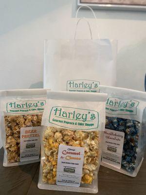 Beer Pretzel, Caramel & Cheese, Huckleberry Chocolate