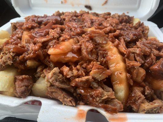 Loaded fries with Rib meat.