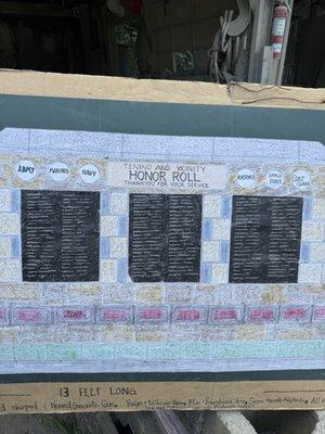 Sketch of the "Tenino Honor Wall", which is being built now.