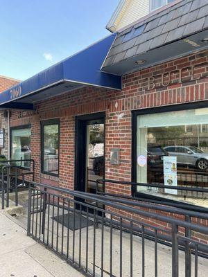 Front entrance - ramps and stairs available, but they are two small steps once you get inside, just fyi