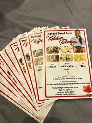 We provide thai food, Private party, Catering and Special required