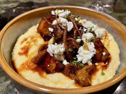 Roasted lamb and polenta appetizer