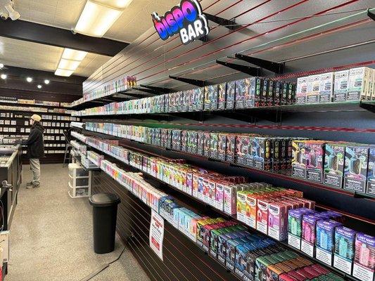 Product - Disposable vape shelves featuring Lost Mary, Geek Bar, Off-Stamp, RAZ and more.