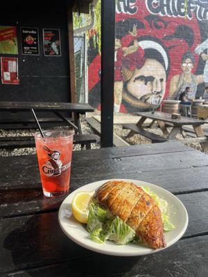 $8 Chicken Caesar Salad Happy Hour! Such a big portion for the price :)