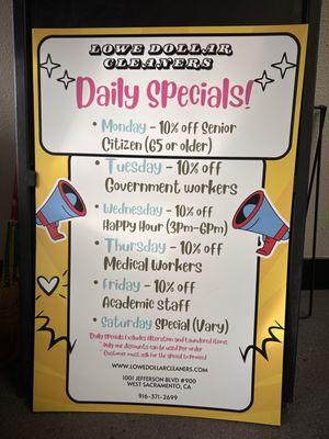Daily specials!