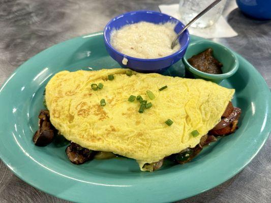 Omelette with grits