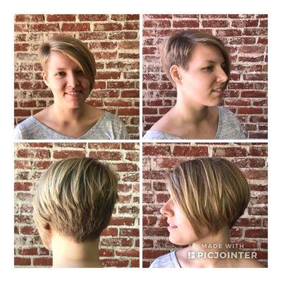 Asymmetric haircut.. by Kris Jones at Fusion Hair Salon @kjhair (Instagram)