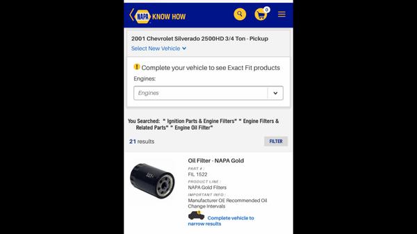 The store claims Napa does not make this oil filter. Two of them Purchase three months earlier from this location.