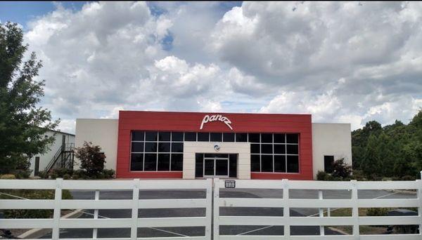 Front view from outside the gate