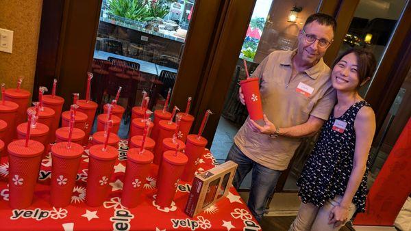 Yelp cup to stay hydrated. Thank you