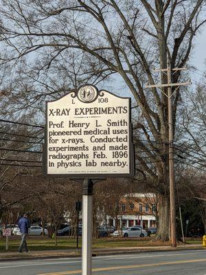 X-Ray Experiments Historical Marker