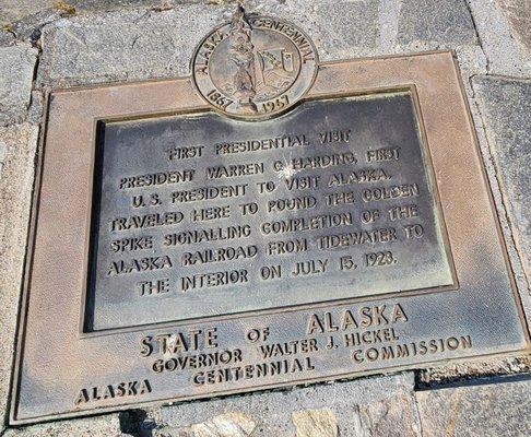 First Presidential Visit Marker