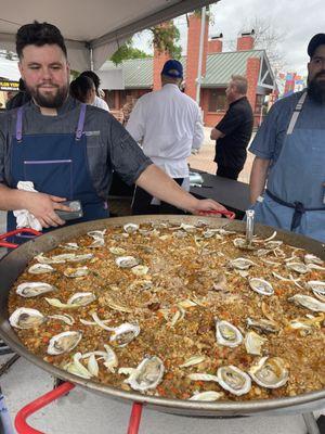 Oysters bbq'd Paella ! Delicious!