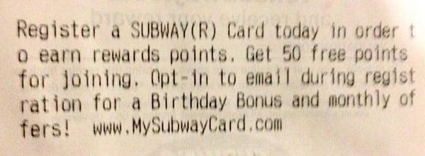 Rewards program info