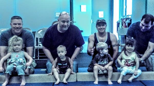 Dads only on this Saturday morning. "tough guys". Great job , dads!