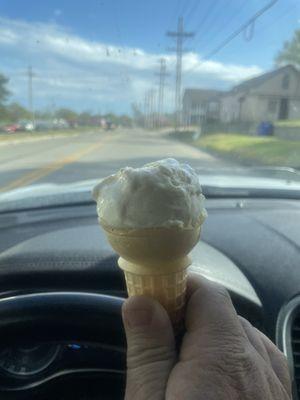 One scoop ice cream cone