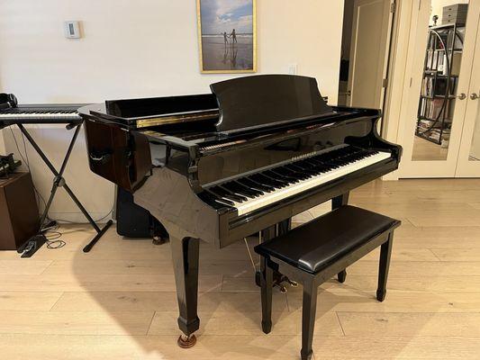 Piano in its new home