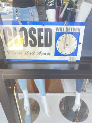 This is my second attempt to shop at this establishment. I went yesterday during hours posted and today as well. Please advise ?